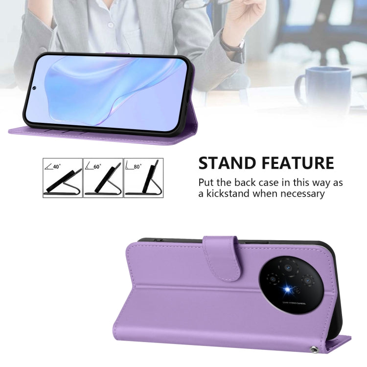 Funda de Piel Sintética con Cordón para Teléfono TCL 50 XL (Morado Lavanda)
