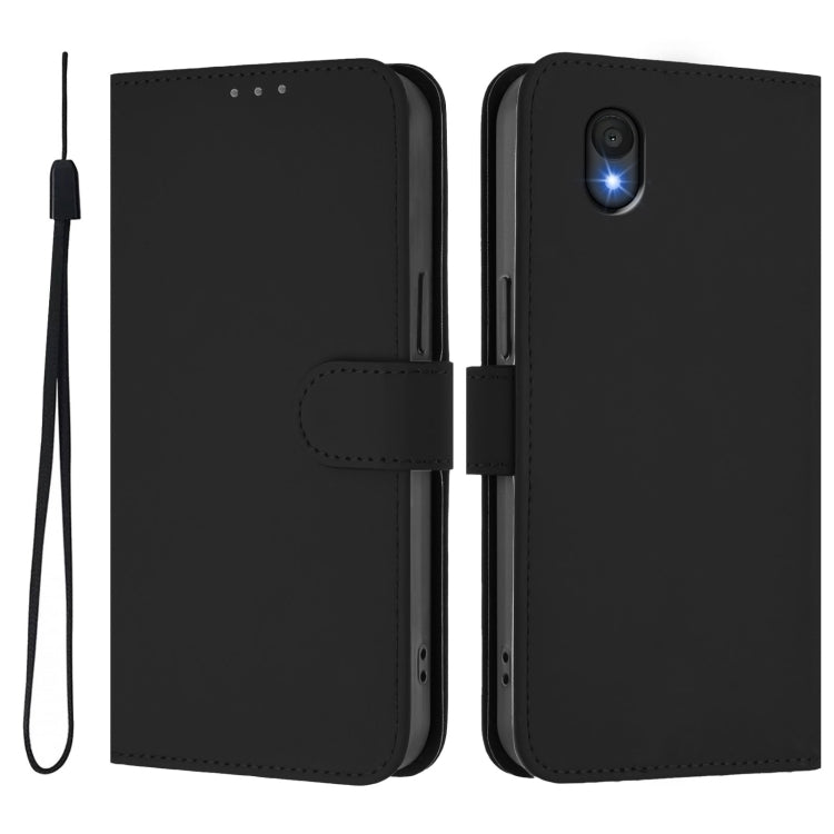 Funda de Piel Sintética para Teléfono TCL 201 con Cordón (Negro)