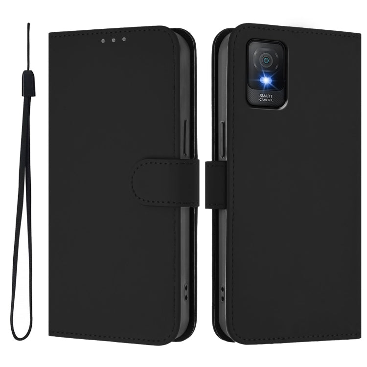 Funda Piel Sintética con Cordón para Teléfono TCL 403 (Negro)