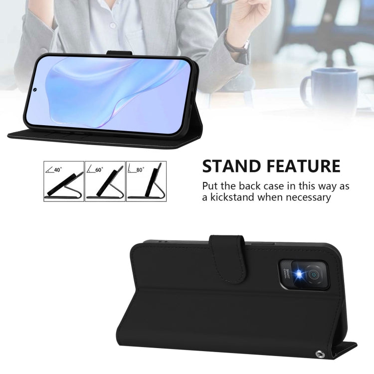 Funda Piel Sintética con Cordón para Teléfono TCL 403 (Negro)