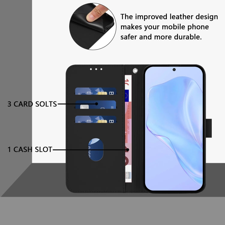 Funda Piel Sintética con Cordón para Teléfono TCL 403 (Negro)