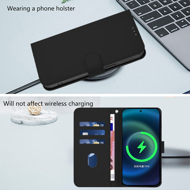 Funda Piel Sintética con Cordón para Teléfono TCL 403 (Negro)
