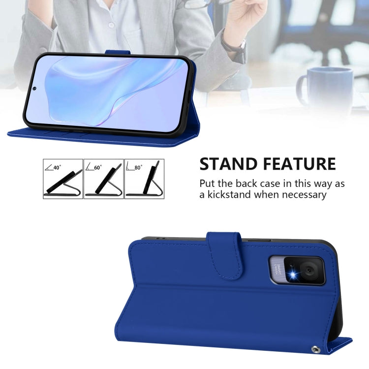 Funda Piel Sintética con Cordón para TCL 405/406/408 (Azul Oscuro)