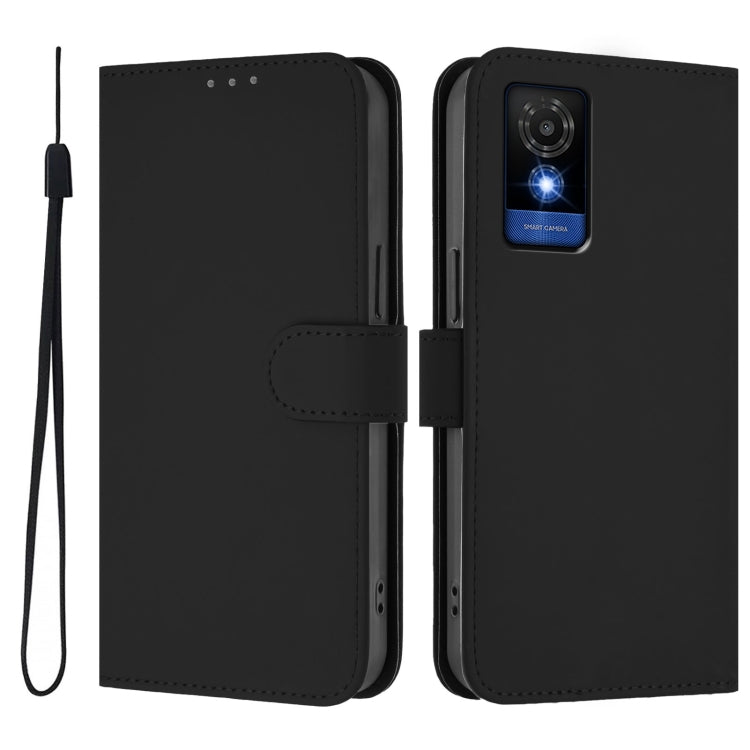 Funda Piel Sintética TCL 501 con Cordón para Teléfono (Negro)