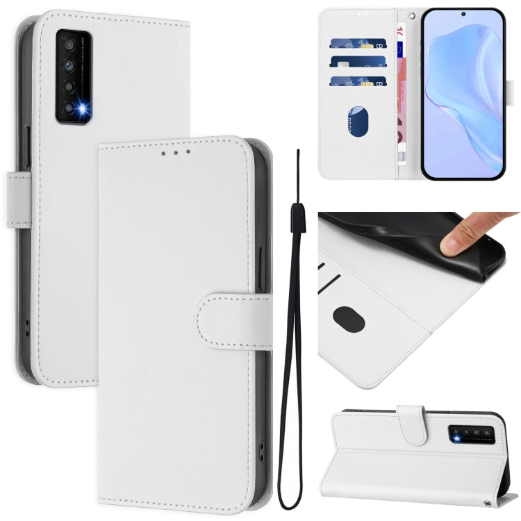 Funda de Cuero con Cordón para TCL Stylus Skin Feel (Blanco)