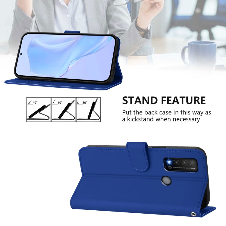 Funda de Piel Sintética con Cordón para TCL 20 R 5G (Azul Oscuro)