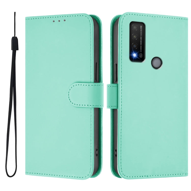Funda de Piel Sintética con Cordón para Teléfono TCL 20 R 5G (Verde Menta)
