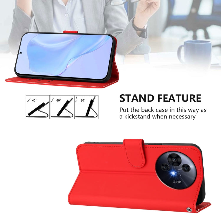Funda de Cuero Nxtpaper para TCL 50 Pro con Textura de Piel y Cordón (Rojo)
