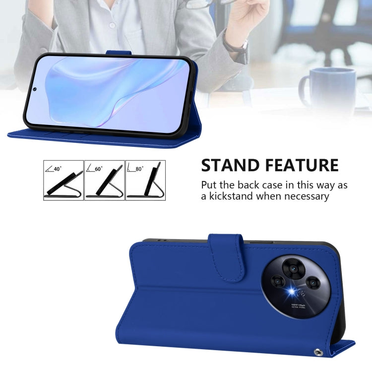 Funda de Cuero Nxtpaper para TCL 50 Pro con Textura de Piel y Cordón (Azul Oscuro)