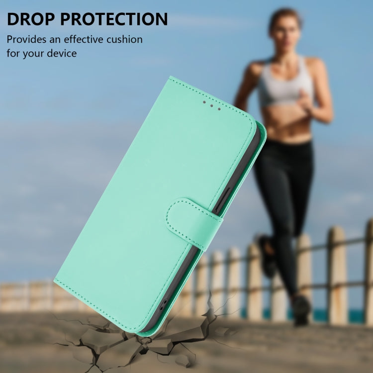 Funda Cuero Nxtpaper para TCL 50 Pro con Textura Piel y Cordón (Verde Menta)