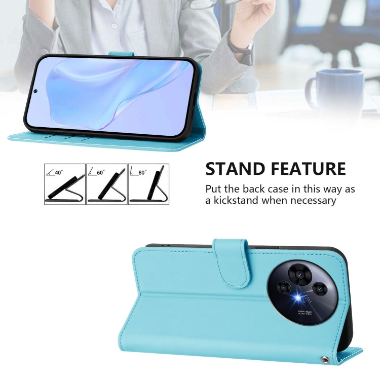 Funda de Cuero Nxtpaper para TCL 50 Pro con Textura de Piel y Cordón (Azul Cielo)