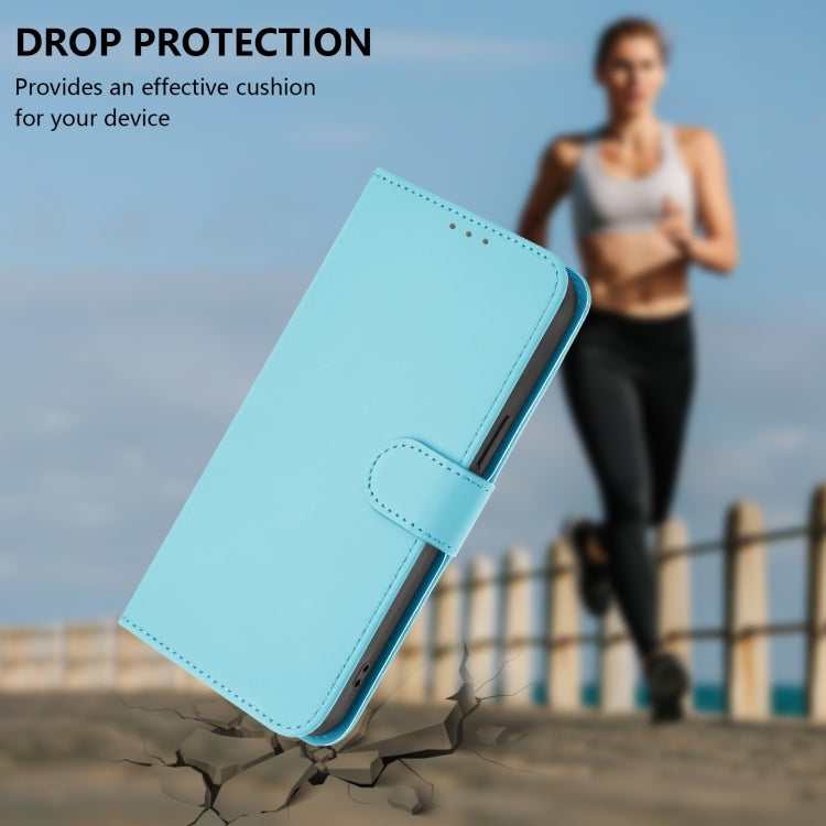 Funda de Cuero Nxtpaper para TCL 50 Pro con Textura de Piel y Cordón (Azul Cielo)