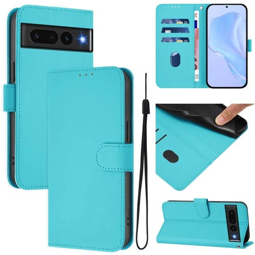 Funda de Piel para Google Pixel 7 Pro con Tacto Suave (Azul Lago)
