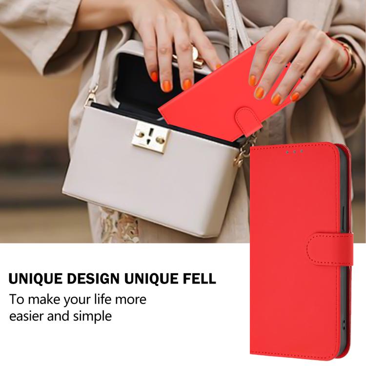 Funda de cuero con textura de piel y cordón para Infinix GT 30 Pro (rojo)