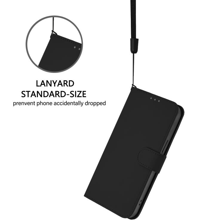 Funda de cuero con textura de piel y cordón para Infinix GT 30 Pro (negro)