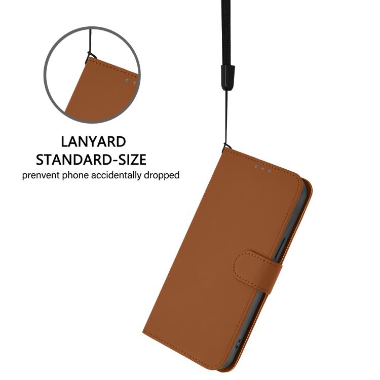 Funda de cuero con textura de piel y cordón para Infinix Smart 10 4G (marrón)