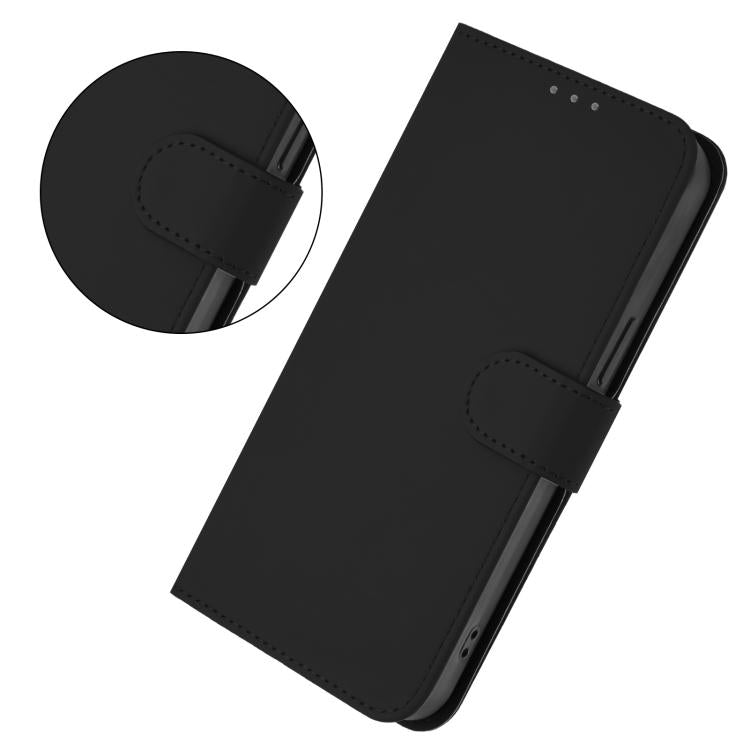 Funda de cuero con textura de piel y cordón para Infinix Smart 10 4G (negro)