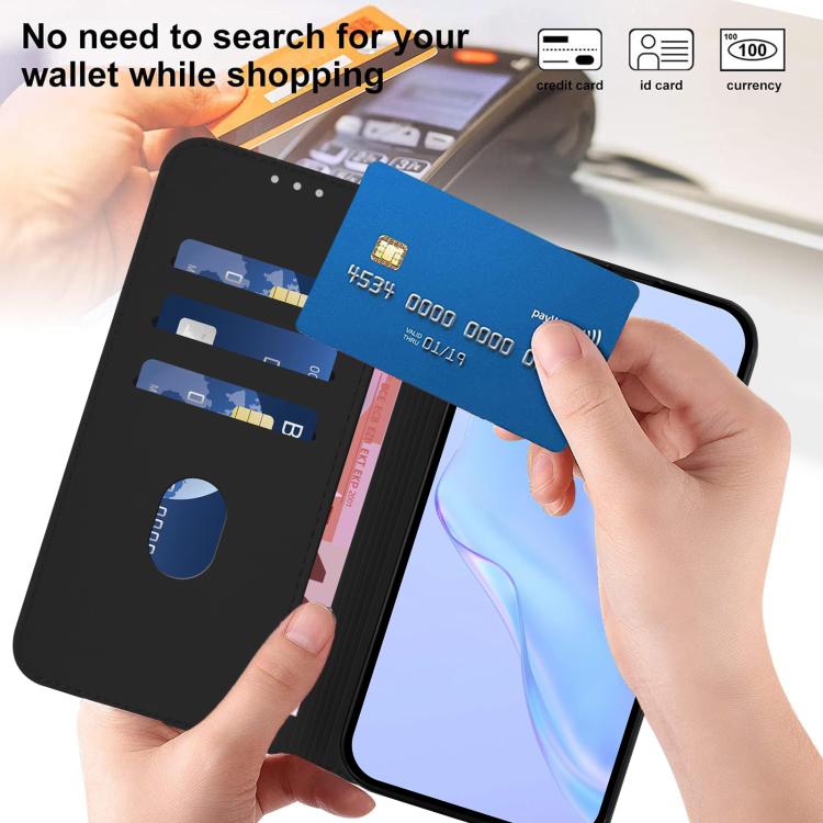 Funda de cuero con textura de piel y cordón para Infinix Smart 10 4G (negro)