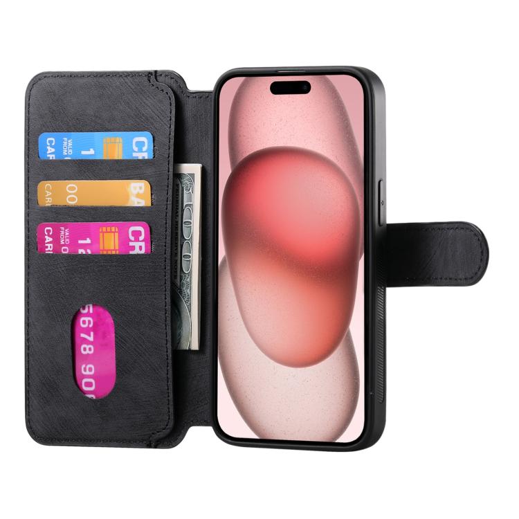 Funda de Cuero Retro Antirrobo con Rfid y Magsafe para iPhone 16E (Negra)