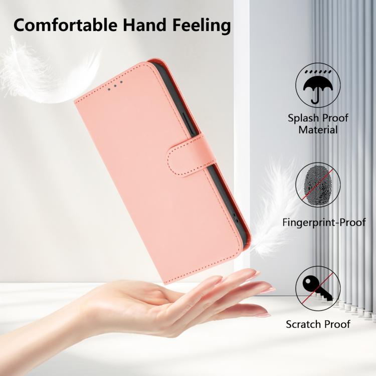 Funda de Cuero con Textura de Piel y Cordón para Asus Rog Phone 9/9 Pro (Rosa)