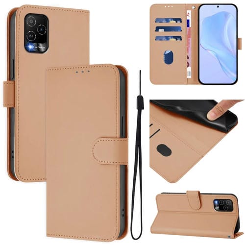 Funda de Cuero con Cordón para Teléfono Blu View 5 Pro Skin Feel (Desnudo)