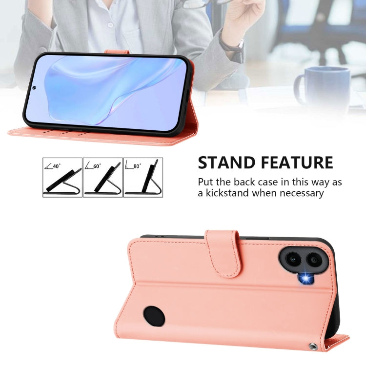 Funda de Piel Sintética con Cordón para Teléfono For Nothing cmf Phone 1 (Rosa)
