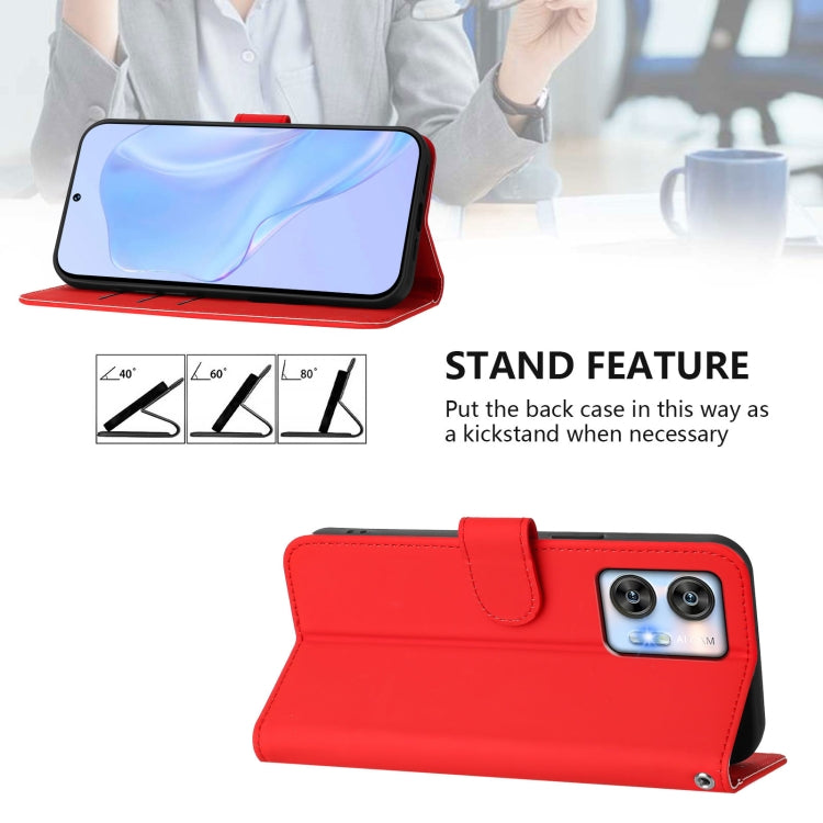 Funda de Piel Sintética con Cordón para Teléfono Oukitel C35 (Rojo)