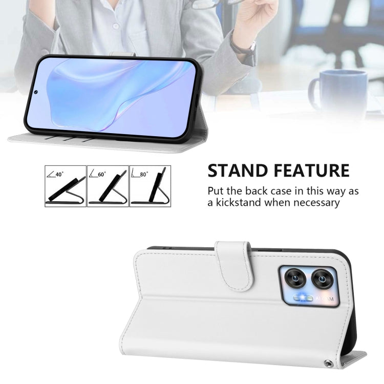 Funda de Piel Sintética con Cordón para Teléfono Oukitel C35 (Blanco)