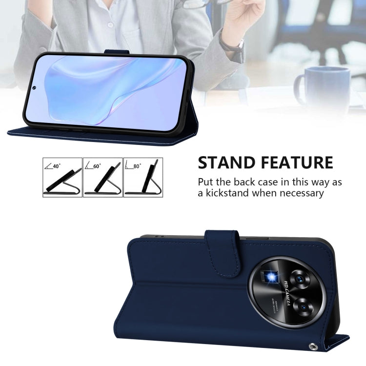 Funda de Piel Sintética con Cordón para Oukitel C37 (Azul Marino)