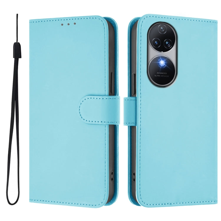 Funda Piel Sintética con Cordón para Teléfono Oukitel C38 (Azul Cielo)