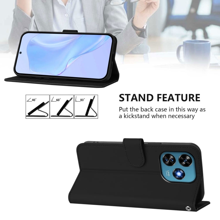 Funda de Piel Sintética con Cordón para Teléfono Oukitel C51 (Negro)