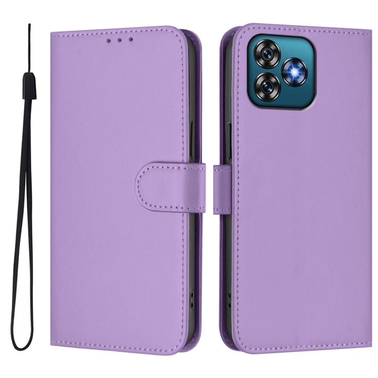 Funda de Piel Sintética con Cordón para Teléfono Oukitel C53 (Morado Lavanda)