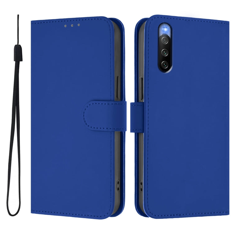 Funda de Piel con Cordón para Sony Xperia 10 V (2023) Azul Oscuro