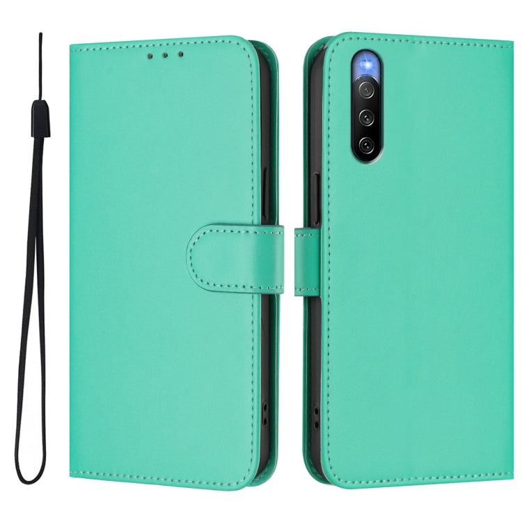 Funda de Piel Sintética con Cordón para Sony Xperia 10 V (2023) (Verde)