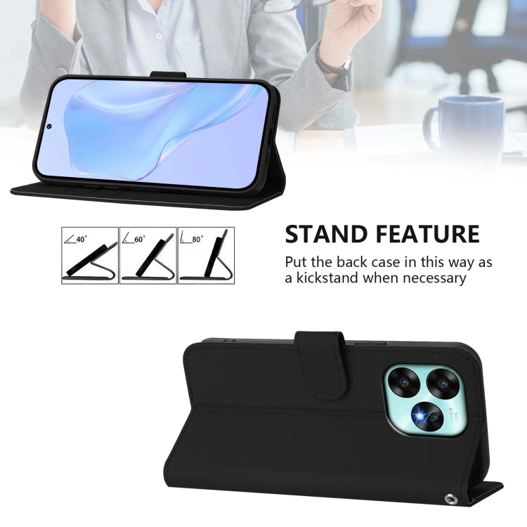 Funda Piel Sintética con Cordón para Umidigi A15/A15C/A15T (Negro)