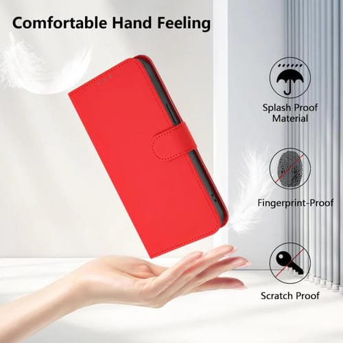 Funda de cuero con textura de piel y cordón para ZTE Blade A52 Lite (rojo)