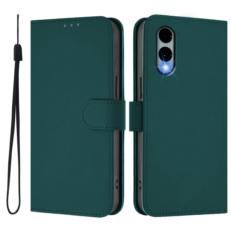 Funda de Piel Sintética con Cordón para Teléfono Fujitsu Arrows We2/F-52E (Verde Oscuro)