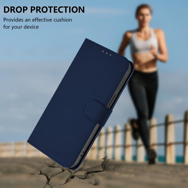 Funda de Piel Sintética con Cordón para Teléfono Fujitsu Arrows We2/F-52E (Azul Marino)