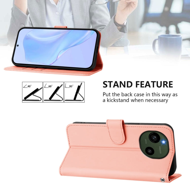 Funda de Piel Sintética con Cordón para Teléfono Sharp Aquos R9/Sh-51E (Rosa)