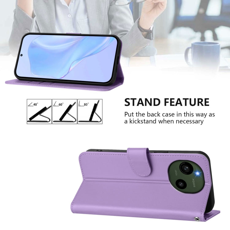 Funda de Piel Sintética con Cordón para Sharp Aquos R9/Sh-51E (Morado Lavanda)