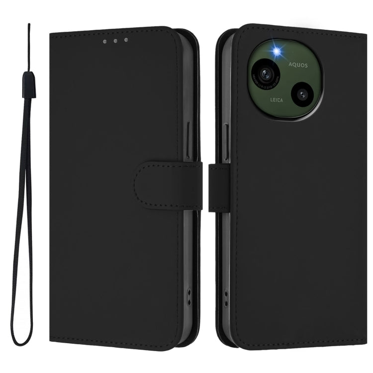 Funda de Piel Sintética con Cordón para Sharp Aquos R9/Sh-51E (Negro)