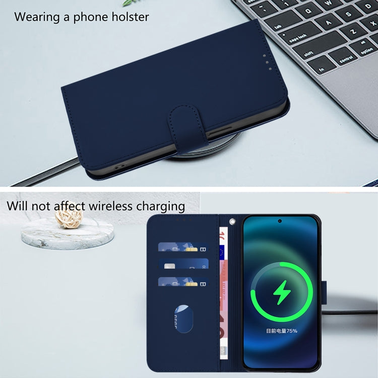 Funda de Piel Sintética con Cordón para Teléfono Sharp Aquos R9/Sh-51E (Azul Marino)