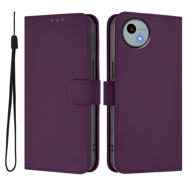 Funda de Piel Sintética con Cordón para Teléfono Sharp Aquos Wish4/Sh-52E (Violeta)