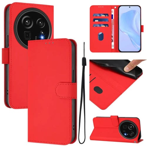 Funda de Piel Sintética con Cordón para Sharp Aquos R9 Pro Sh-54E (Rojo)