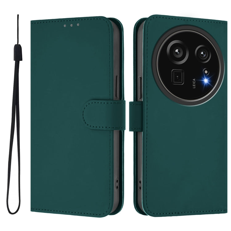 Funda de Piel Sintética con Cordón para Sharp Aquos R9 Pro Sh-54E (Verde Oscuro)