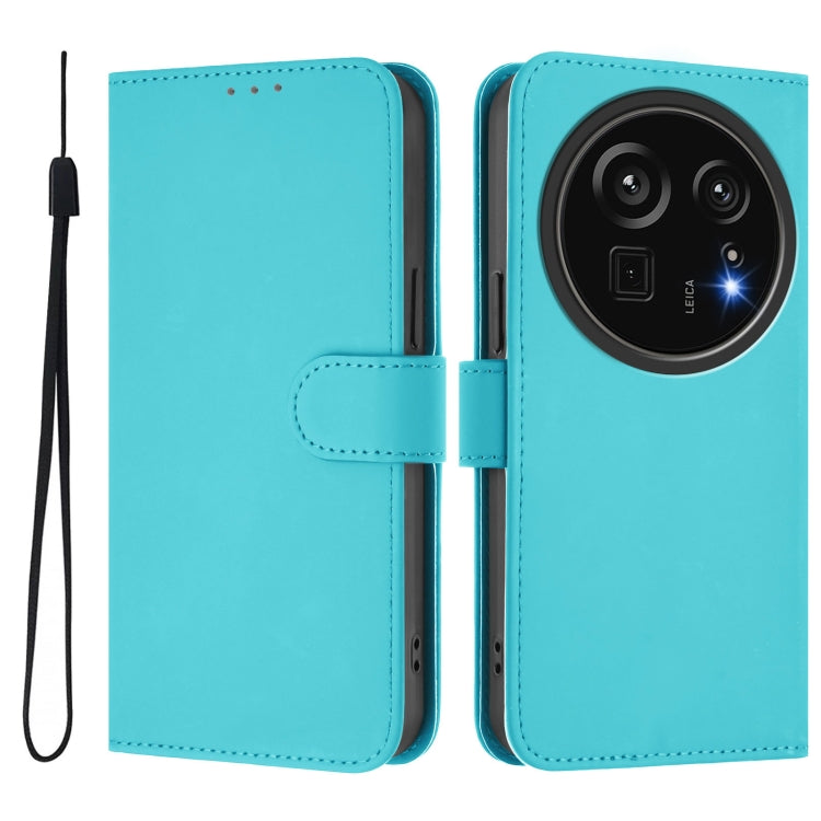 Funda de Piel Sintética con Cordón para Sharp Aquos R9 Pro Sh-54E (Azul Lago)