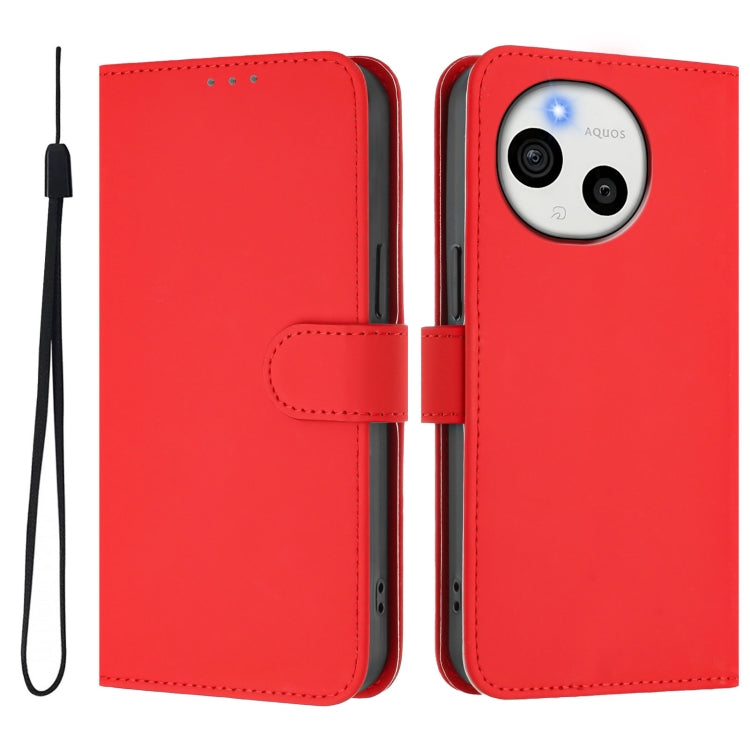 Funda de Piel Sintética con Cordón para Sharp Aquos Sense9 (Rojo)