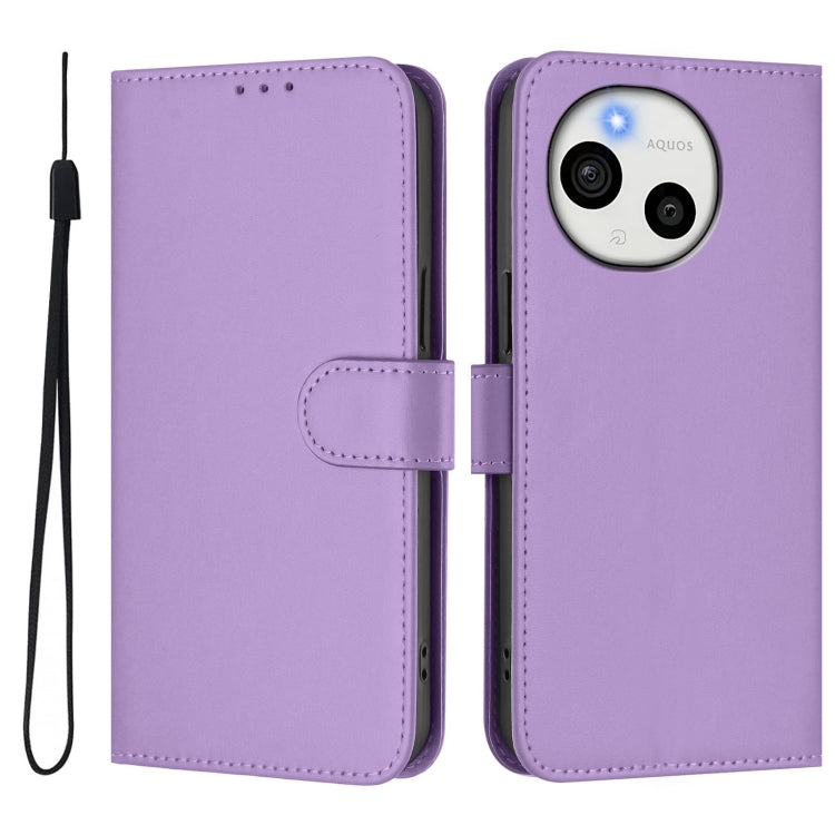 Funda de Piel Sintética con Cordón para Sharp Aquos Sense9 (Morado Lavanda)