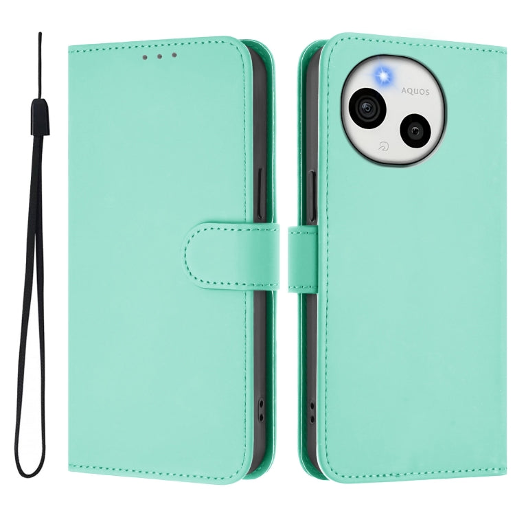 Funda de Piel Sintética con Cordón para Sharp Aquos Sense9 (Verde Menta)