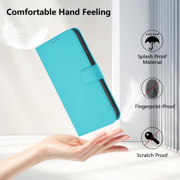 Funda de Cuero para Sharp Basio Active3 con Cordón y Tacto Suave (Azul Lago)